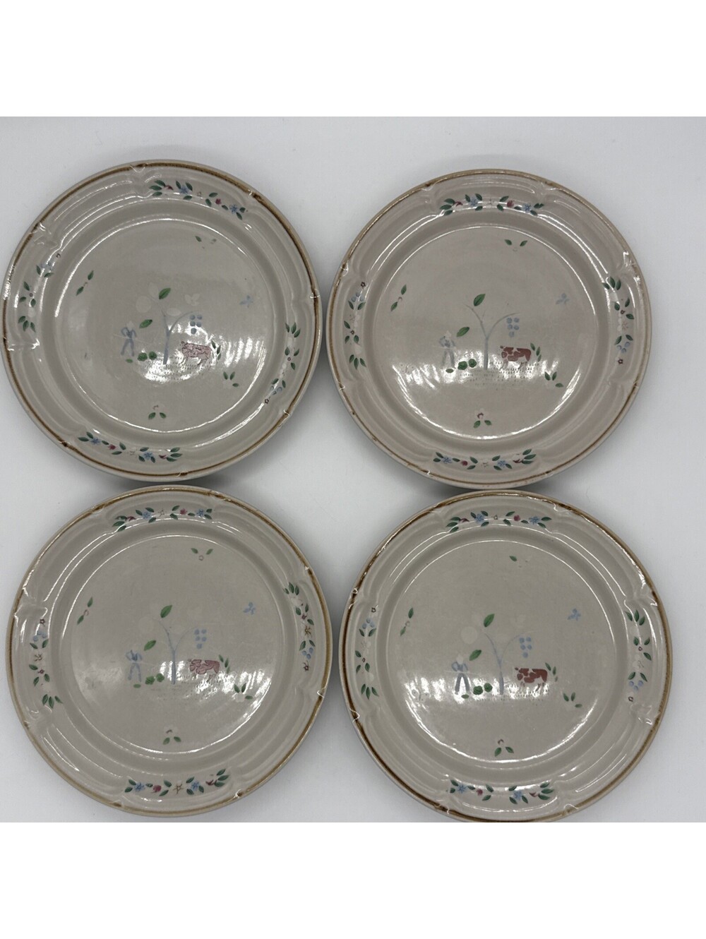 Set of 4 International China Heartland Stoneware 7.75" Salad Plates 7774 Lot #2
